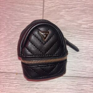 Guess Quilted Black Mini Backpack Coin Purse